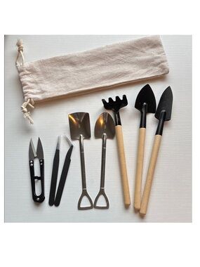 9 Piece Succulent Flower Cactus Care Garden Tool Set Bundle with Canvas Pouch